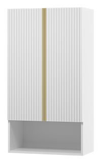 Подвесной шкаф над стиральной машиной Brevita Vega VEG-08060-011 с подсветкой 60см белый/золото